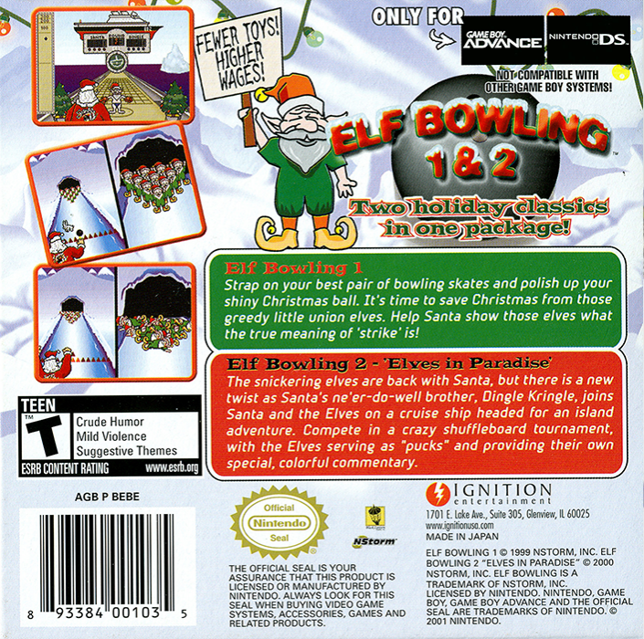 Elf Bowling 1 & 2 — Box back