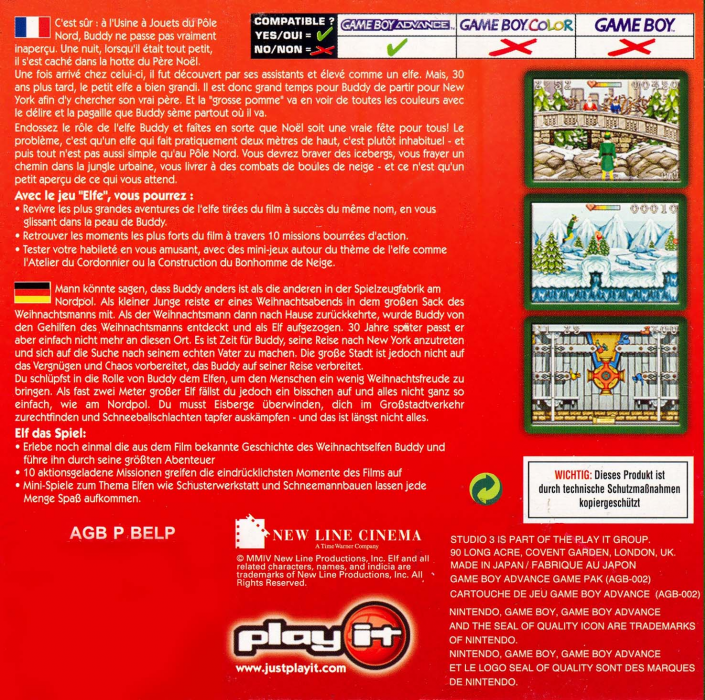 Elf : The Movie — Box back