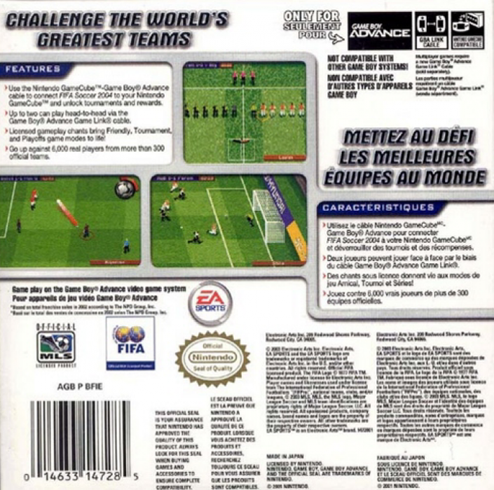 FIFA Soccer 2004 — Box back