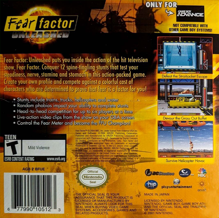 Fear Factor Unleashed — Box back