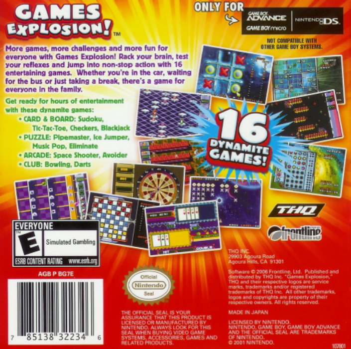 Games Explosion! — Box back
