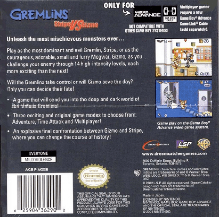 Gremlins : Stripe vs Gizmo — Box back