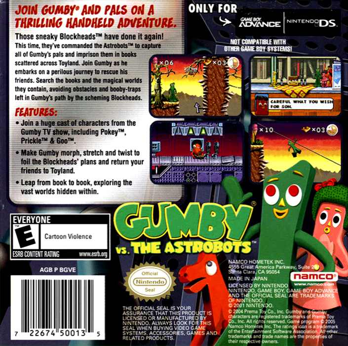 Gumby vs. the Astrobots — Box back