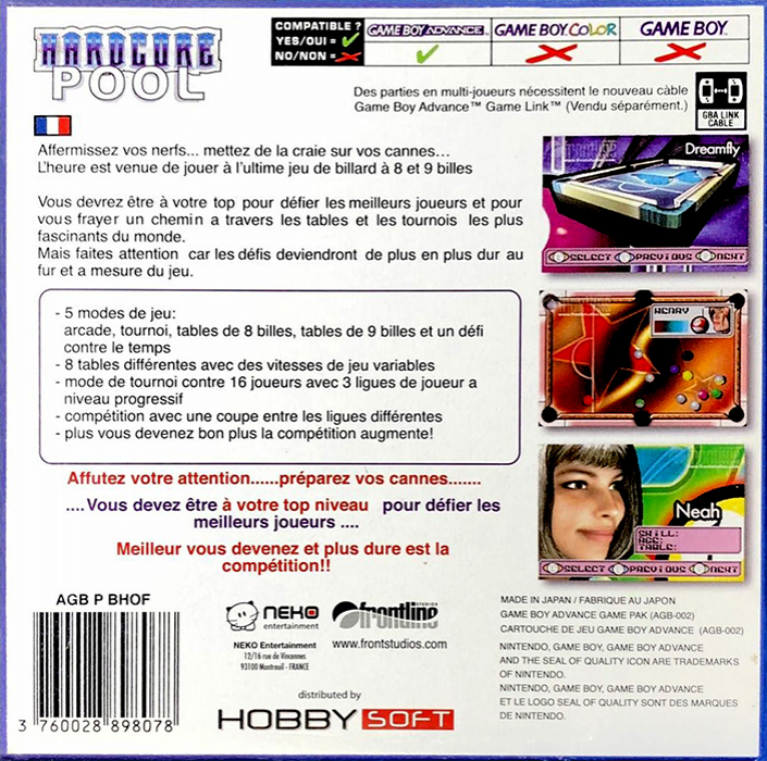 Hardcore Pool — Box back