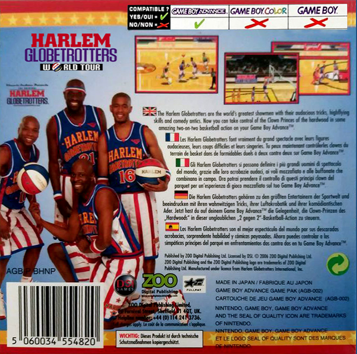 Harlem Globetrotters : World Tour — Box back