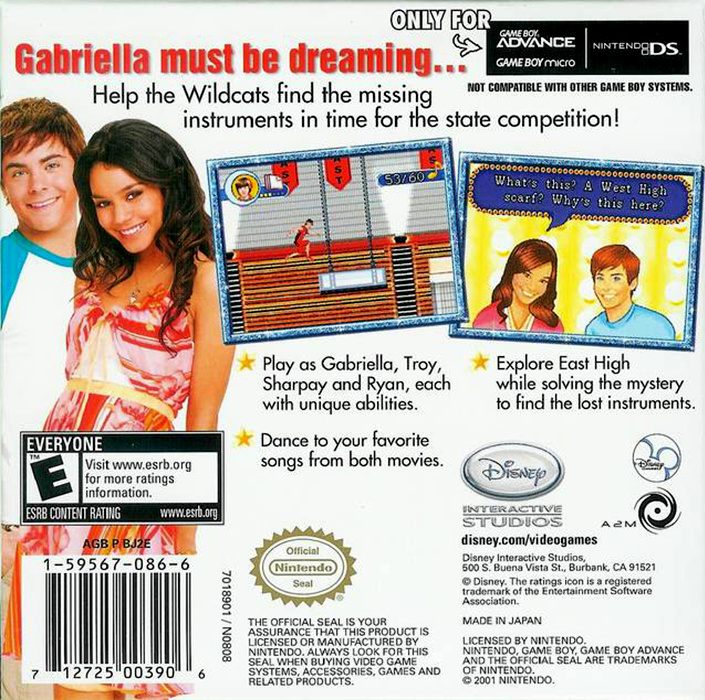 High School Musical : Livin' the Dream — Box back