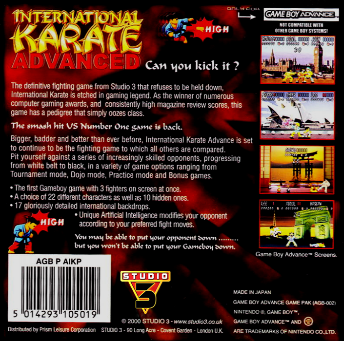 International Karate Advanced — Box back