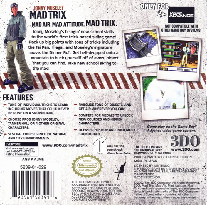 Jonny Moseley Mad Trix — Box back