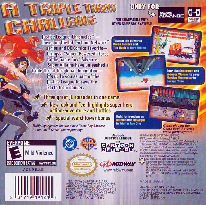 Justice League Chronicles — Box back