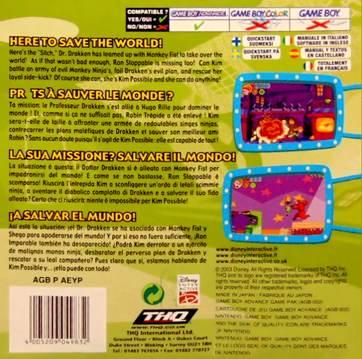 Kim Possible — Box back