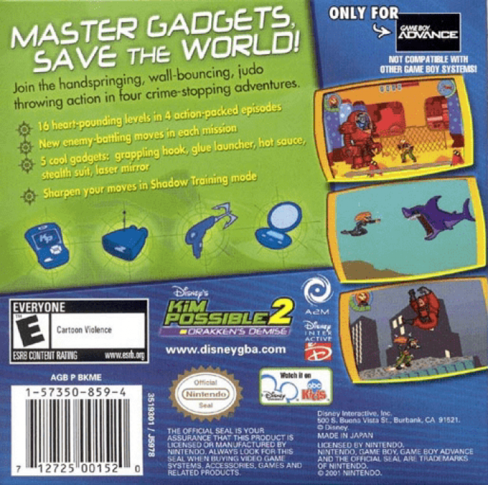 Kim Possible 2 : Drakken's Demise — Box back