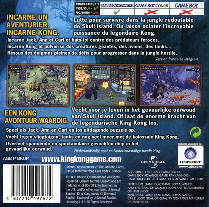King Kong : The Official Game of the Movie — Box back