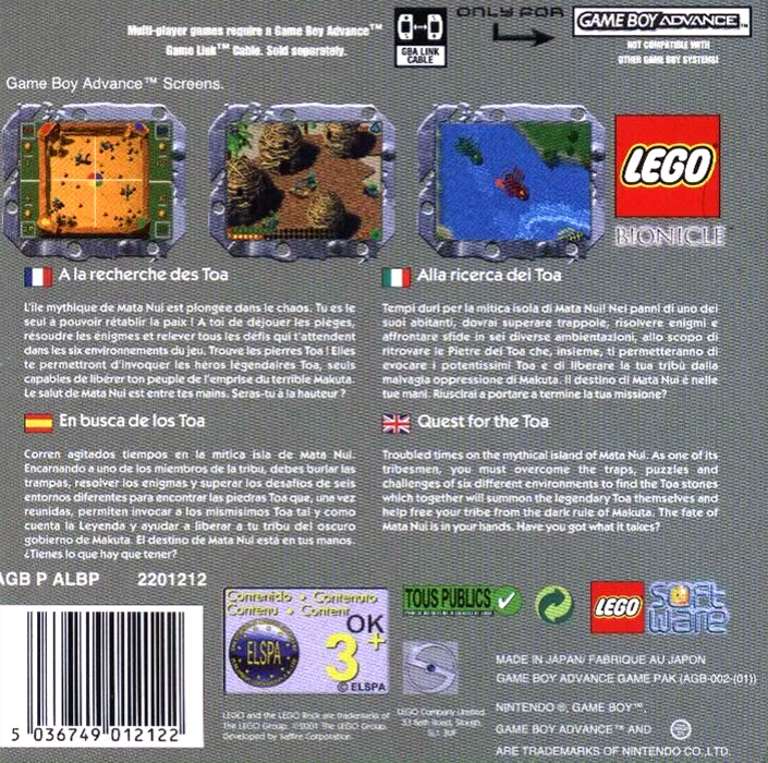 LEGO Bionicle — Box back