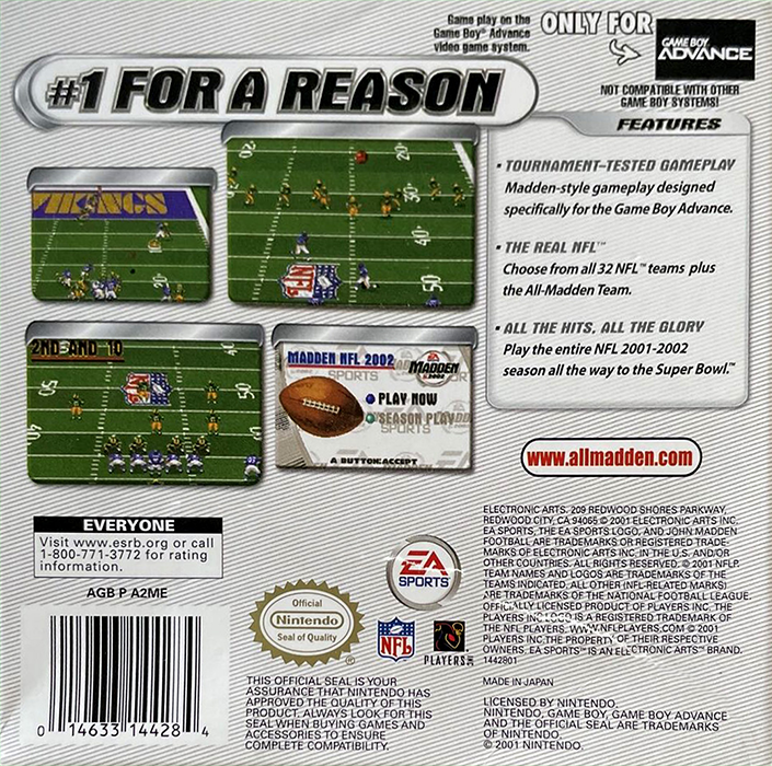 Madden NFL 2002 — Box back