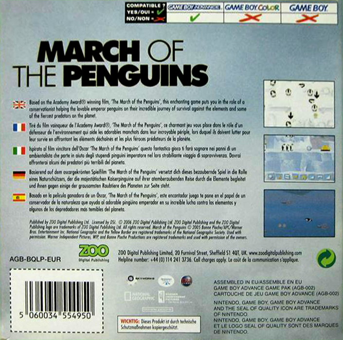March of the Penguins — Box back