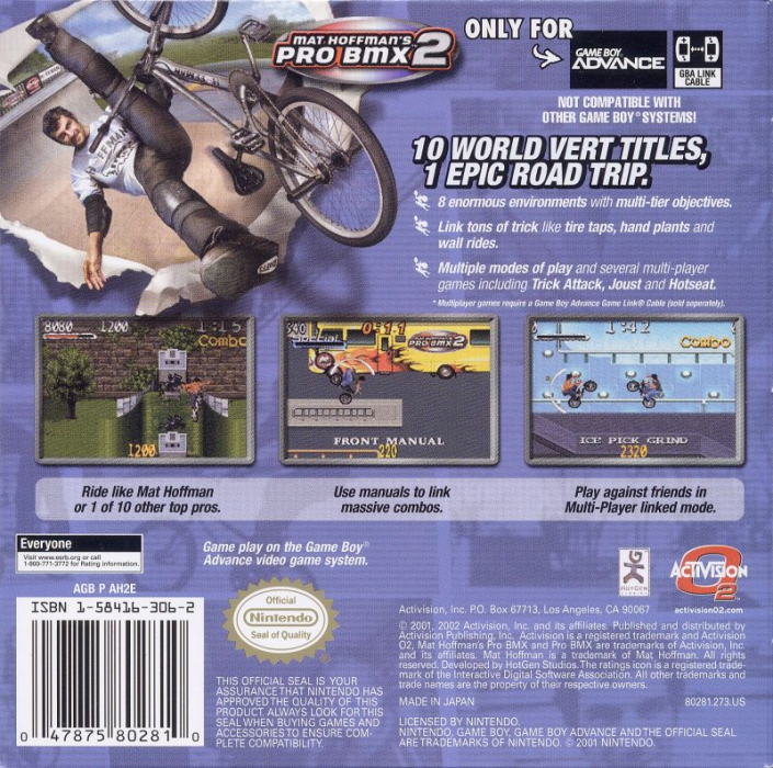 Mat Hoffman's Pro BMX 2 — Box back