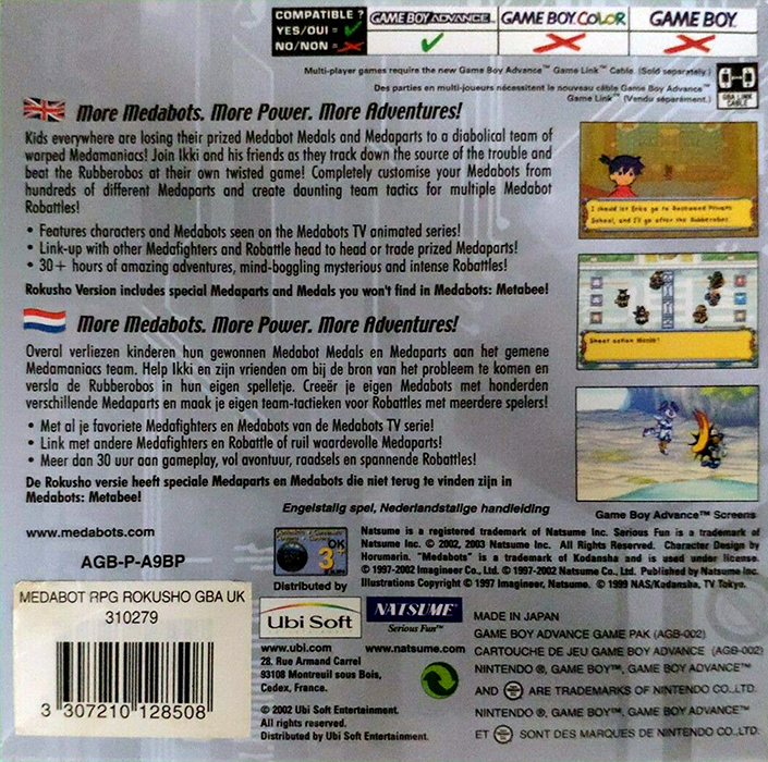 Medabots : Rokusho — Box back