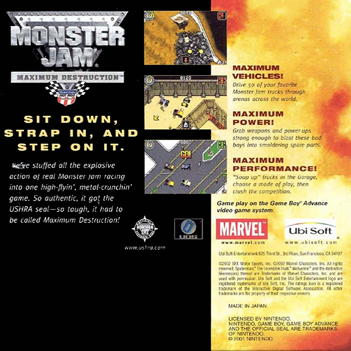 Monster Jam : Maximum Destruction — Box back
