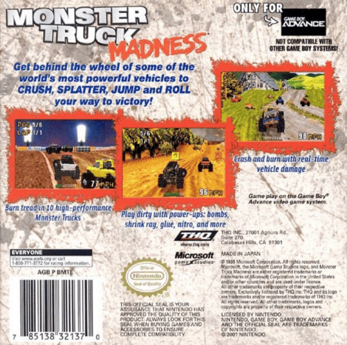 Monster Truck Madness — Box back