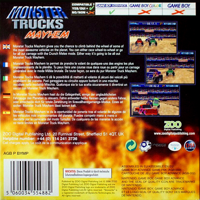 Monster Trucks Mayhem — Box back