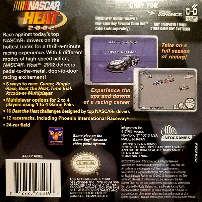 NASCAR Heat 2002 — Box back