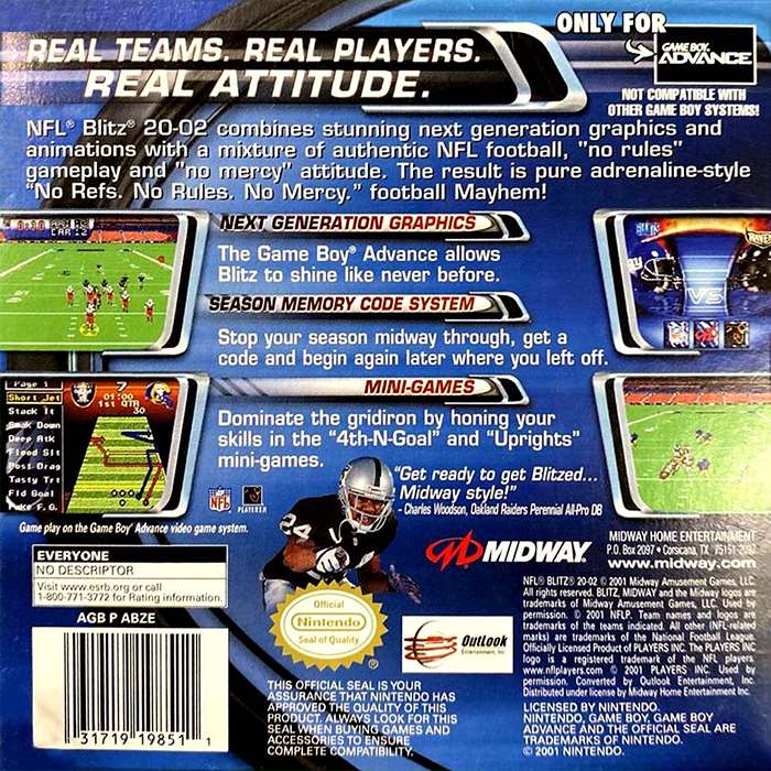 NFL Blitz 20-02 — Box back
