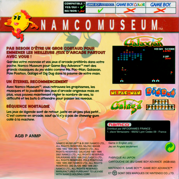Namco Museum — Box back