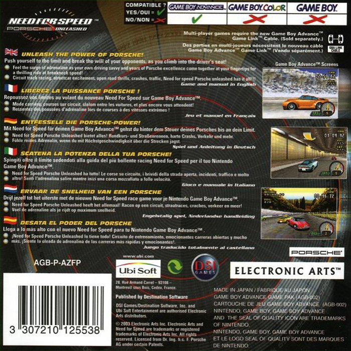 Need for Speed : Porsche Unleashed — Box back