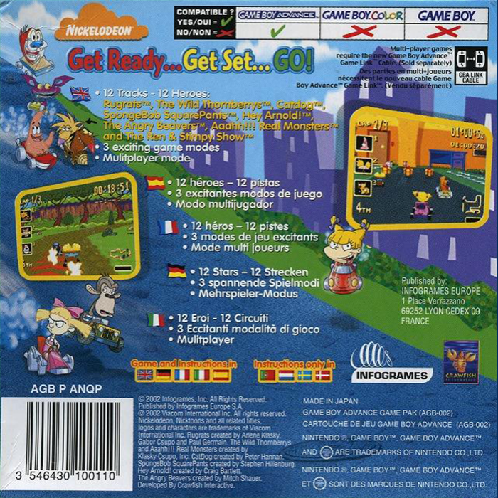 NickToons Racing — Box back