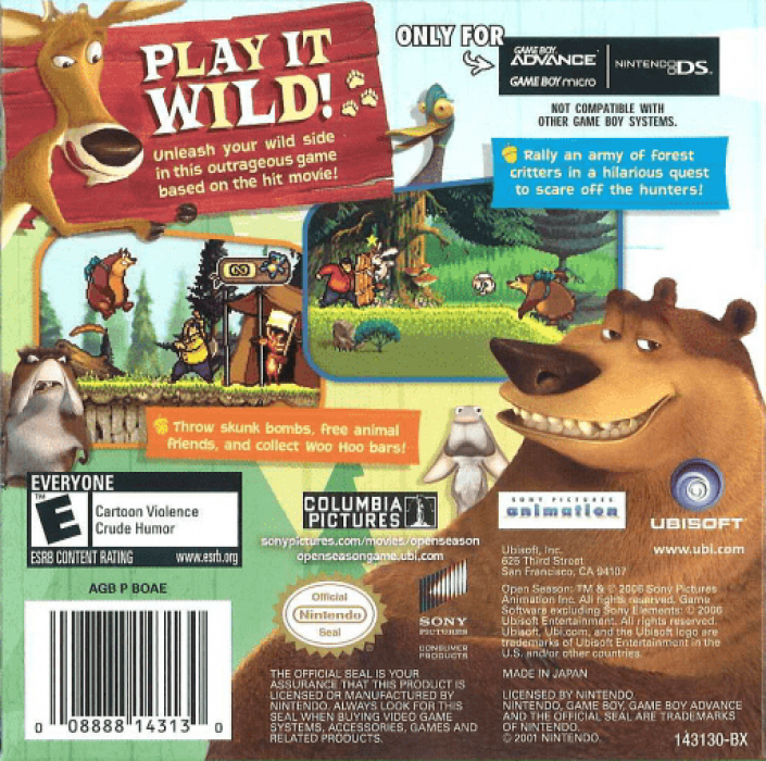 Open Season — Box back