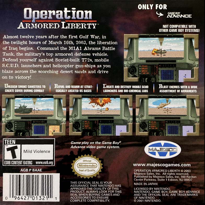 Operation Armored Liberty — Box back