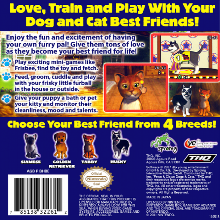 Paws & Claws : Best Friends, Dogs & Cats — Box back