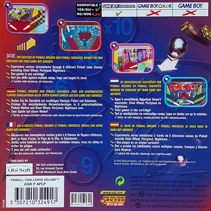 Pinball Challenge Deluxe — Box back