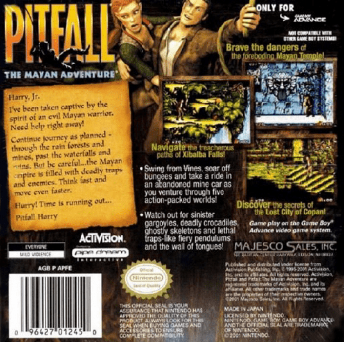 Pitfall : The Mayan Adventure — Box back