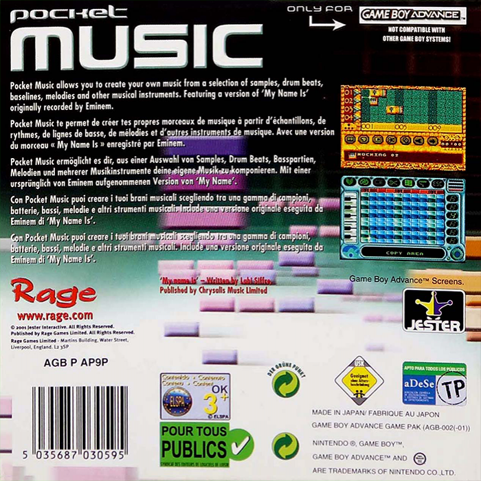 Pocket Music — Box back