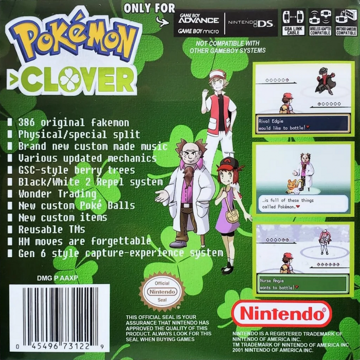 Pokemon : Clover — Box back