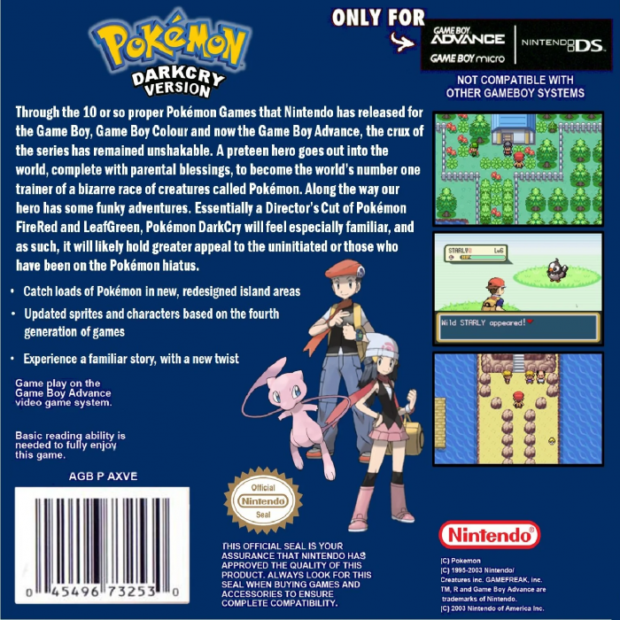 Pokemon : Dark Cry Version — Box back