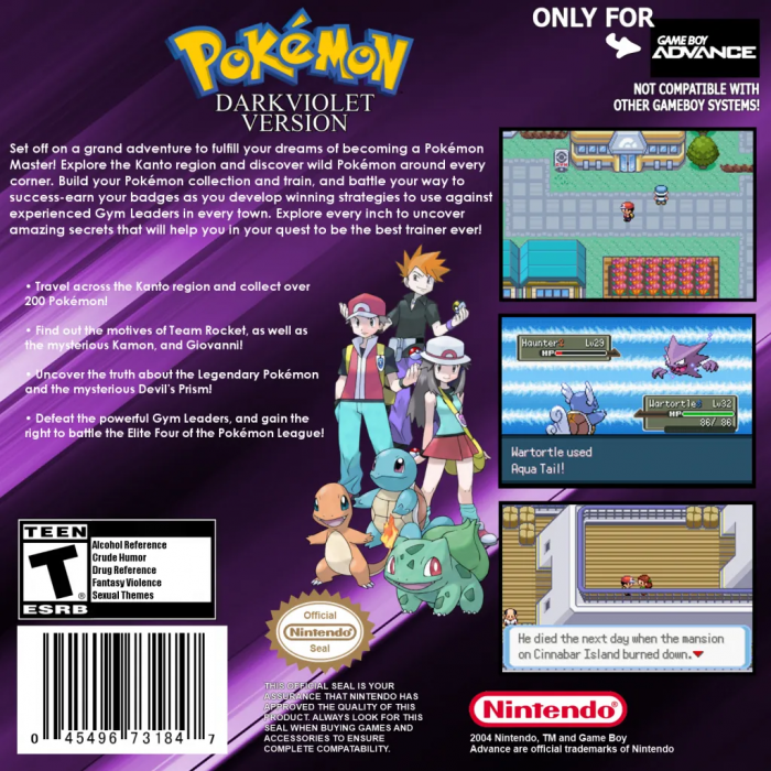Pokemon : Dark Violet — Box back