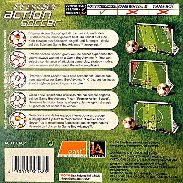 Premier Action Soccer — Box back