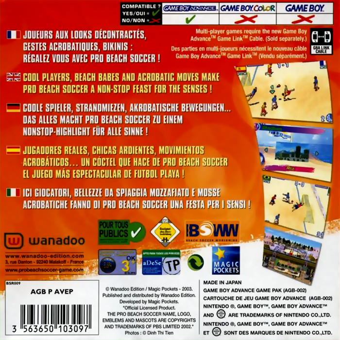 Pro Beach Soccer — Box back