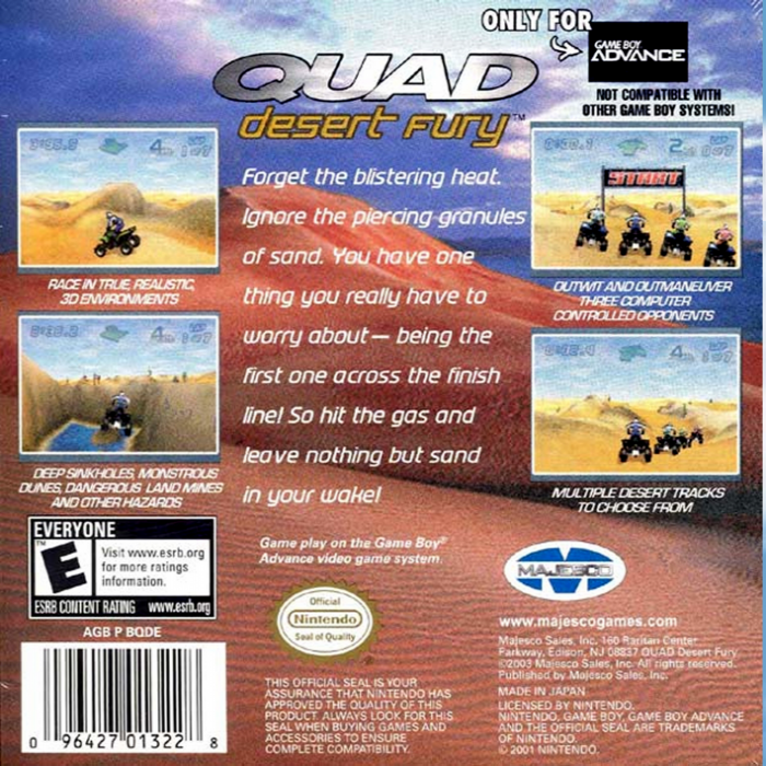 Quad Desert Fury — Box back