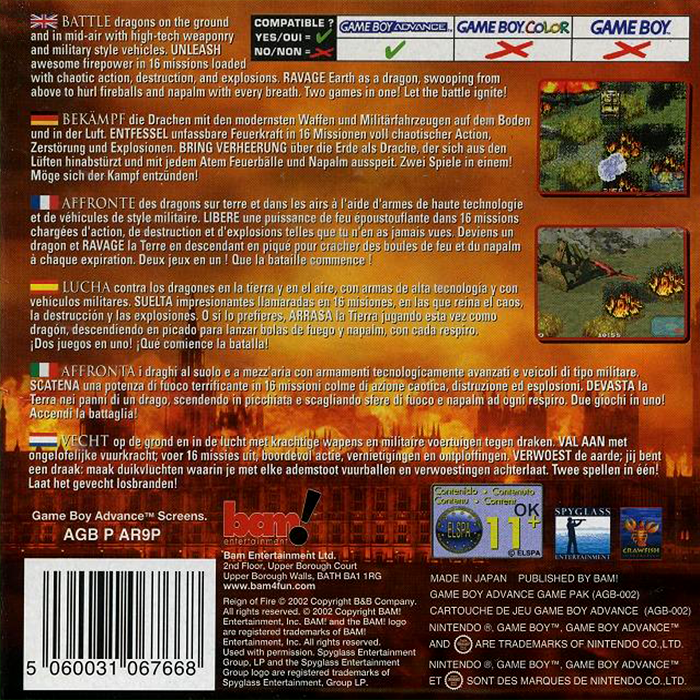 Reign of Fire — Box back