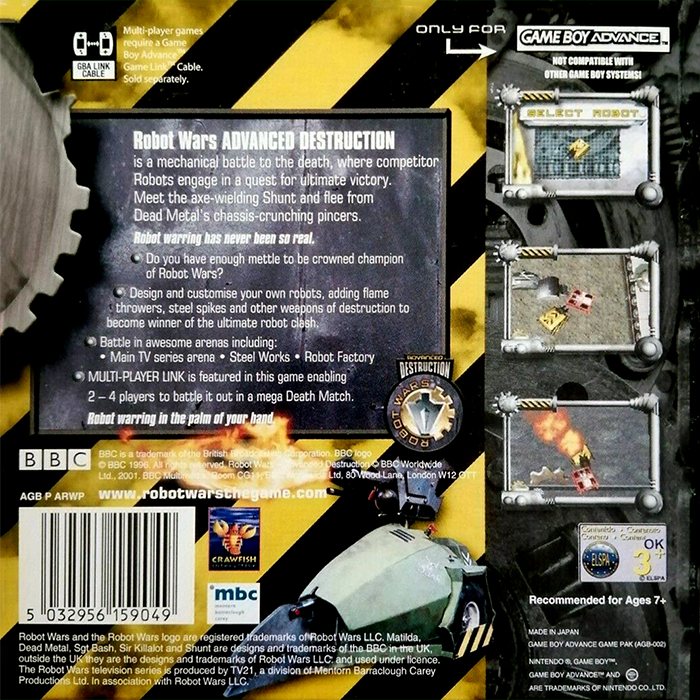 Robot Wars : Advanced Destruction — Box back