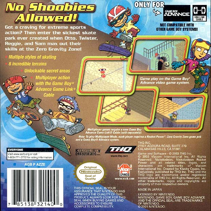 Rocket Power : Zero Gravity Zone — Box back