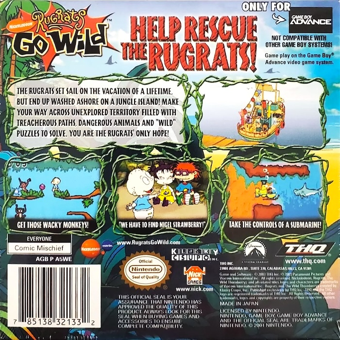 Rugrats : Go Wild — Box back
