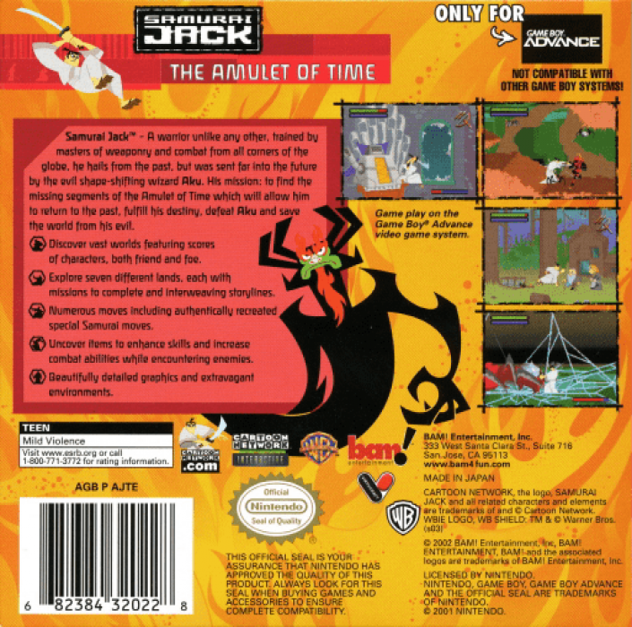 Samurai Jack : The Amulet of Time — Box back
