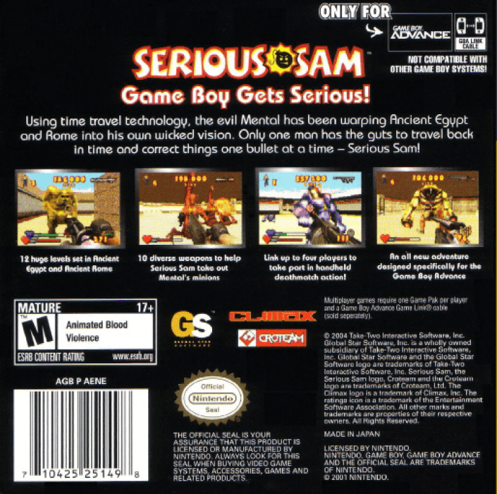 Serious Sam — Box back