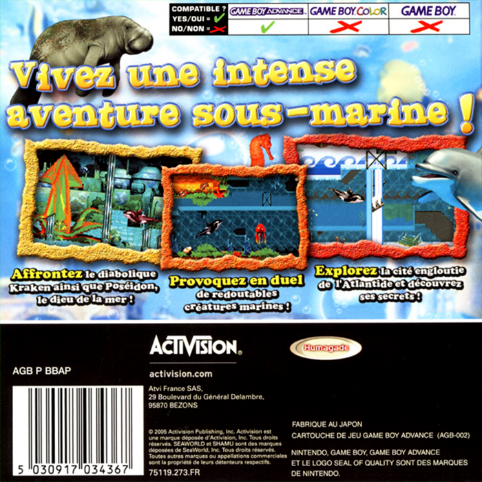 Shamu's Deep Sea Adventures — Box back