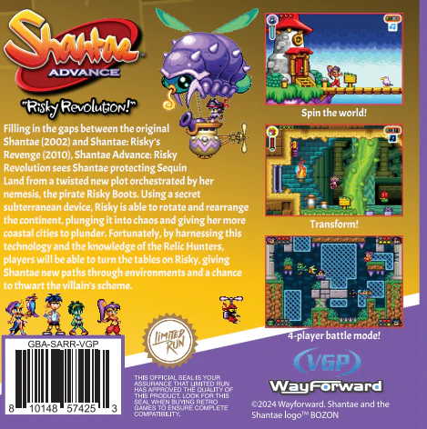 Shantae Advance : Risky Revolution — Box back