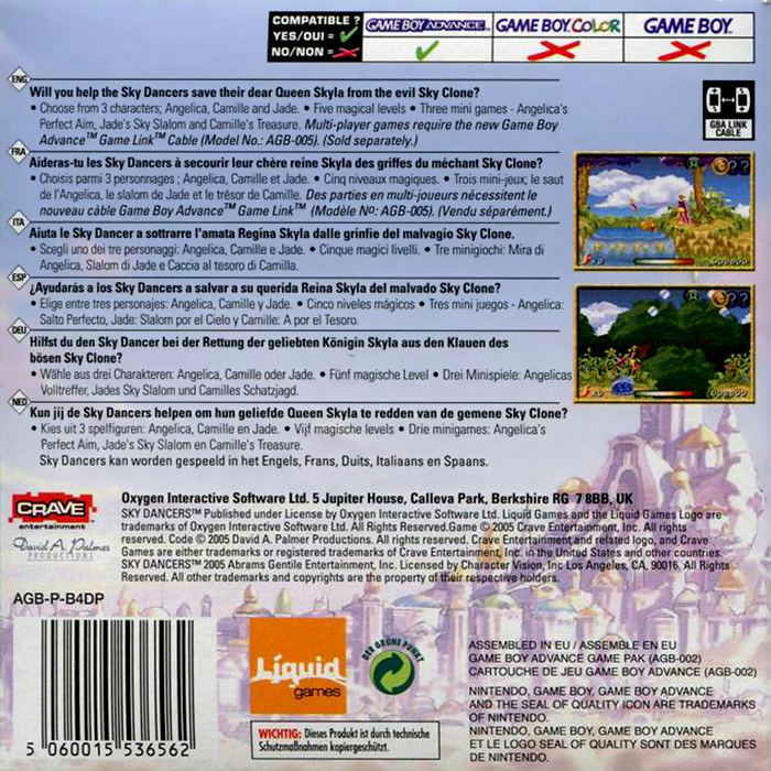 Sky Dancers — Box back